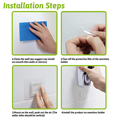 LOKIVE Toothpaste Holder, Toothbrush Dispenser Toothbrush Holder Wall Mounted Toothbrush Holder for Family Washroom Bathroom