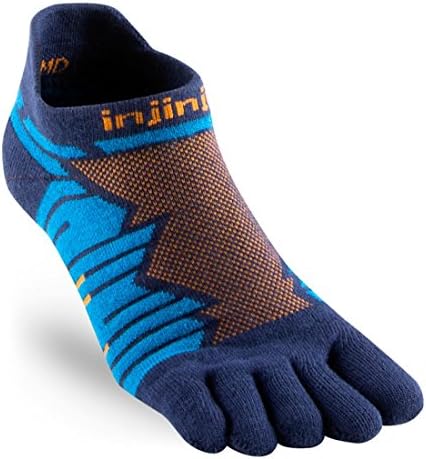 InjinjiSocks Performance Ultra Run No Show Running Socks Blue