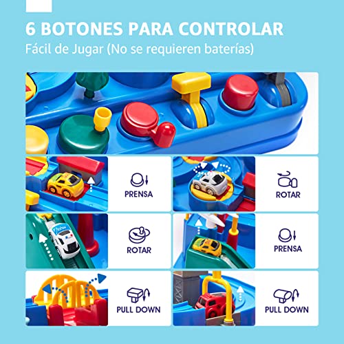 hahaland Toys Kids 2 Years - Track Cars Circuit Cars for Kids 2 3 4 5 Years - Educational Interactive Logic Game Gift for Boy Girl