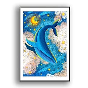 Framed Canvas Wall Art for Living Room, Bedroom Whale Canvas Prints for Modern Home Decoration Ready to Hang - 16"x24" inches