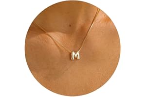SELSHE Bubble Letter Necklaces for Women,Dainty Letter Necklace Gold Plated Balloon Letter Necklace Simple Gold Initial Name Necklace Cute Initial Necklaces for Womens Gold Jewelry Trendy
