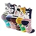 KEAZA Cotton Crew Socks Liner Sock for Women 5pack WZ10 (C1)