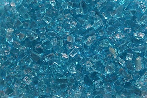 PyroMania 25-Pound Non Reflective Fire Glass for Fire Pits/Fireplace, 1/4", Aquamarine