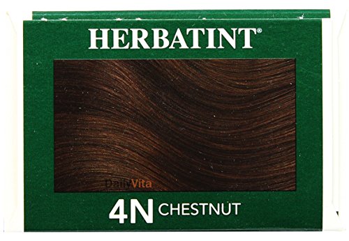 Herbatint Permanent Herbal Hair Color Gel, Chestnut, 4N, 2 pk
