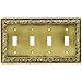 Franklin Brass 64043 Paisley Quad Toggle Switch Wall Plate / Switch Plate / Cover, Tumbled Antique Brass