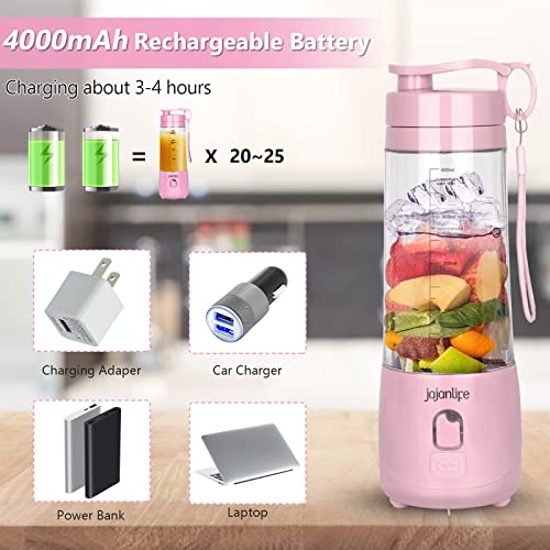 Personal Blender Portable Blender for Shakes and Smoothies USB Rechargeable 13.5 oz Mini