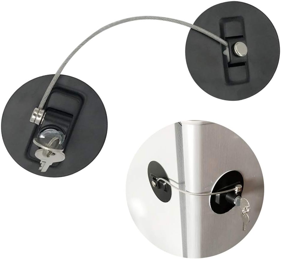 Homy Refrigerator Lock, Freezer Door Lock Cabinet Lock Strong Adhesive Lock with Key, Window/Door Restrictor Cable, Baby/Toddler/Child Safety Device