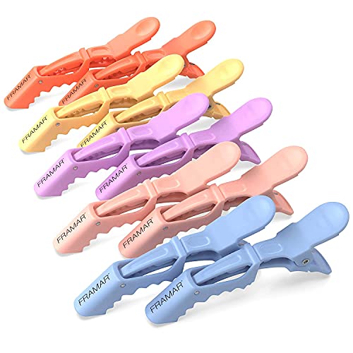 FRAMAR Pastel Alligator Hair Clips 10 Pack