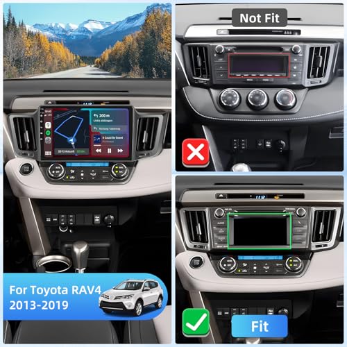 Fuluku 4+64G Android Car Radio for Toyota RAV4 2013 2014 2015 2016 2017 2018 2019 with Wireless Carplay & Android Car, 10.1'' IPS Touch Screen Radio Bluetooth 5.0/GPS/Rear Camera/FM/WiFi/SWC