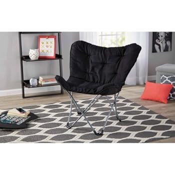 Mainstays White Faux Fur Butterfly Chair - Memory Foam Folding