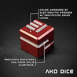 AKO DICE I - RED - Custom Metal dice Version 1 by