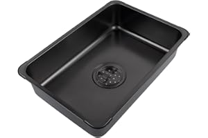for IGT Table Stainless Steel Sink Basin,.5L Compact Washing Basin for Outdoor Camping Picnic Cooking,Black