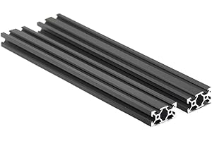 Iverntech 2pcs 300mm 2040V European Standard Anodized Black Aluminum Profile Extrusion Linear Rail for 3D Printer and CNC DIY Laser Engraving Machine