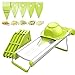 ZeaLite Premium V-Blade Stainless Steel Mandoline Food Slicer Cutter - Fruit and Vegetable Slicer - Food Slicer - Vegetable Cutter - Cheese Slicer - Vegetable Julienne - Includes 5 Different Inserts