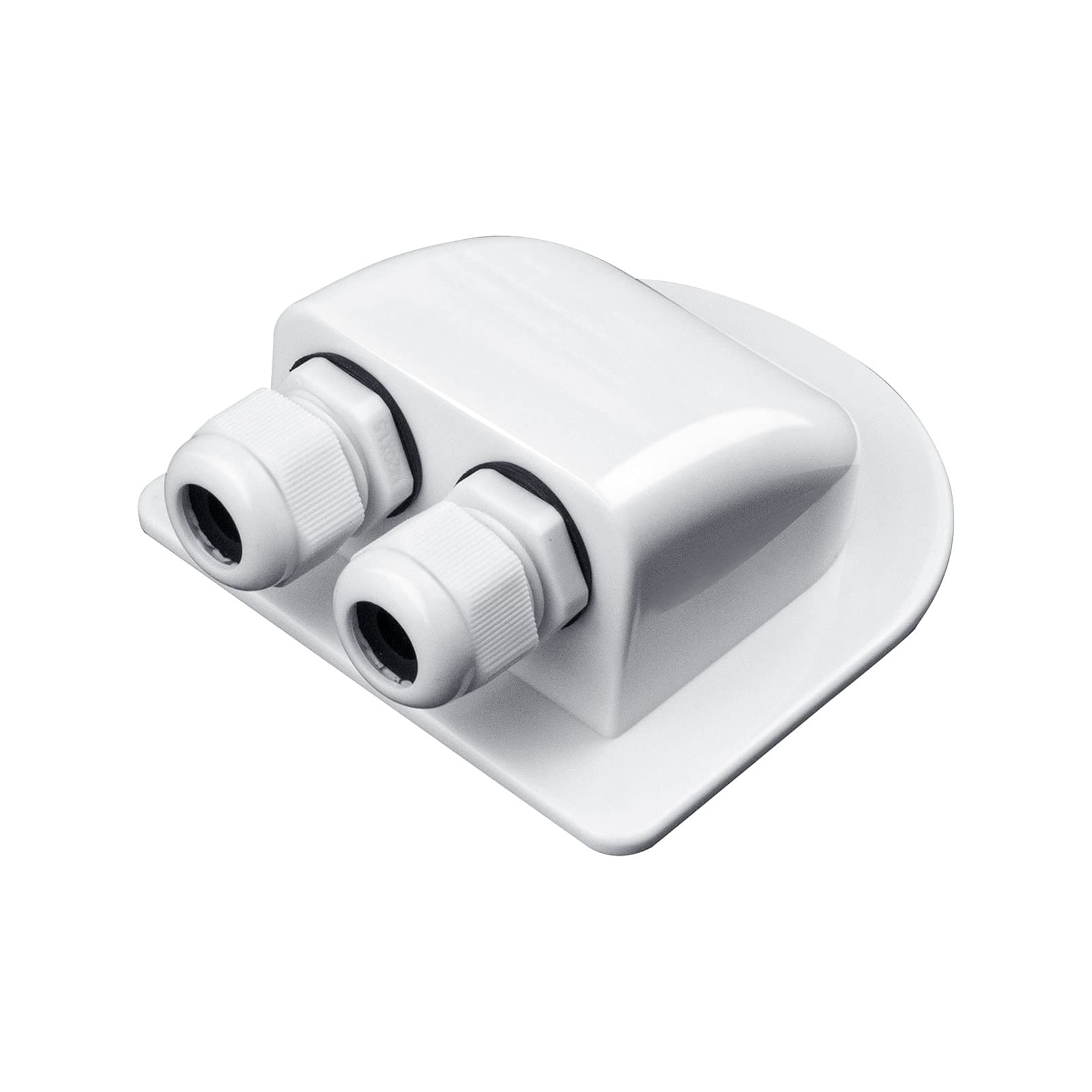Solar Double Cable Entry Gland, Waterproof Solar Photovoltaic Plastic Bracket Curved Cable Connector ABS Dual Cable Entry Housing for Solar Panels of RV, Caravan Boat