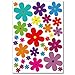 Wandkings wall stickers Colourful Flowers – Design 3 Sticker Set – 62 stickers on 2 US letter sheets (each 8.3 x 11.7 inch)