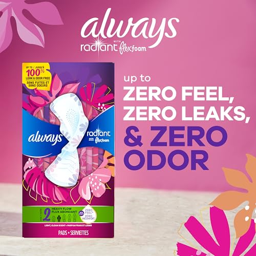 ALWAYS INFINITY FEMININE PADS FOR WOMEN, FLEXFOAM PADS WITH WINGS, SIZE 2, HEAVY ABSORBENCY, UNSCENTED, 96 COUNT (PACKAGING MAY VARY)