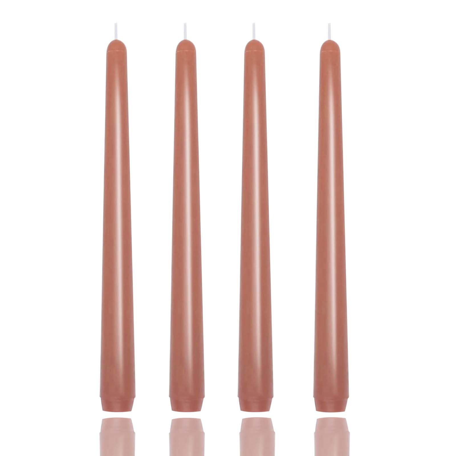 Photo 1 of 10 inch Brown Taper Candles,Set of 4 Tapered Candle, Tall Candlesticks,Conical Stick Candles,Smokeless,for Home Dinner, Party, Wedding, Halloween, Christmas (Brown, 10inch)