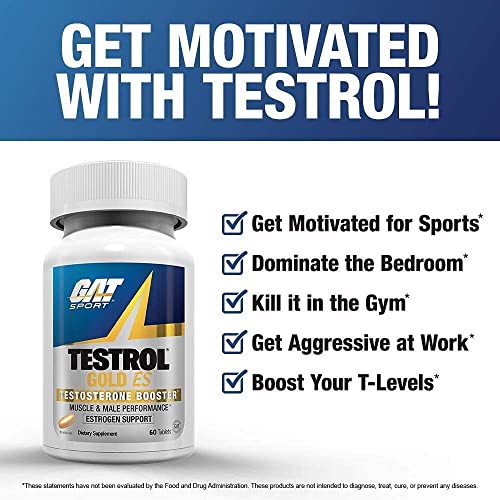 GAT SPORT Testrol Gold ES, Tribulus, DIM, Zinc, Longjack, Fenugreek, Saw Palmetto, Estrogen Balance, 60 Tablets