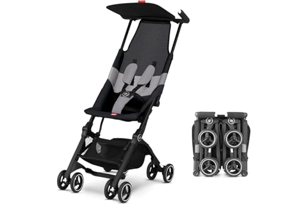 gb Pockit Air All Terrain Ultra Compact Lightweight Travel Stroller with Breathable Fabric in Velvet Black