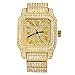 Mens Hip Hop Luxury Iced Out Techno Pave Watch Gold Tone Heavy Bezel Case Band Simulated Diamond 7967 G