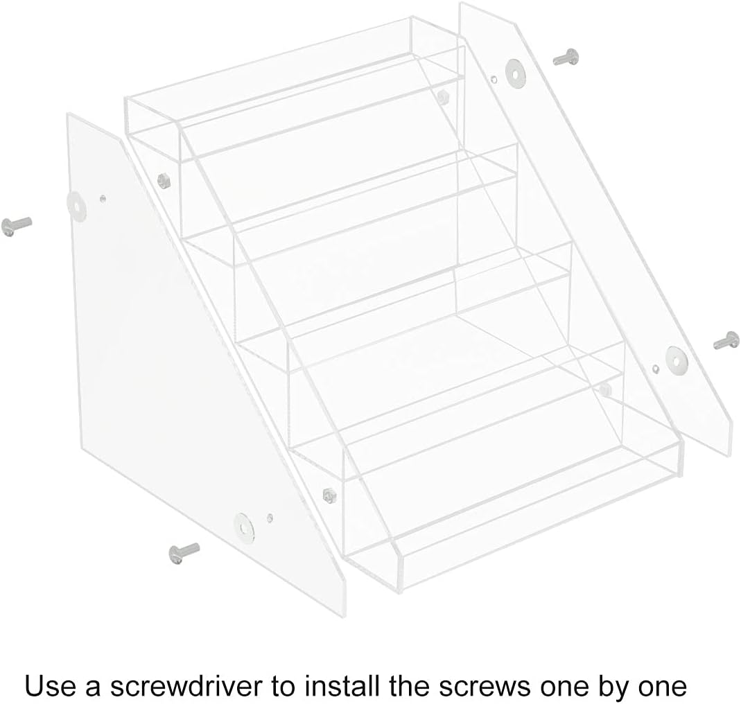 NIUBEE Acrylic Spice Rack, Clear 5 Tiers Seasoning Shelf Kitchen Spice Organizer for Countertop Pantry Cabinet: Home Improvement