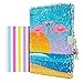 VIPbuy Kids Girls Flamingo Diary with Lock & Key Flip Sequin Journal w/Photo Corner, 8.5” x 5.5”, 156 Pages