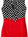 CISMARK Elegant Color Block V-Neck Sleeveless Office Pencil Dress Red M