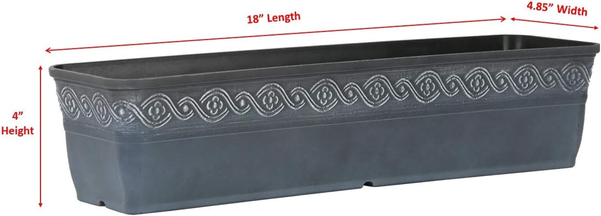 Classic Home and Garden 9418D-515 Corinthian Collection Planter, 18" Trough, Storm : Garden & Outdoor