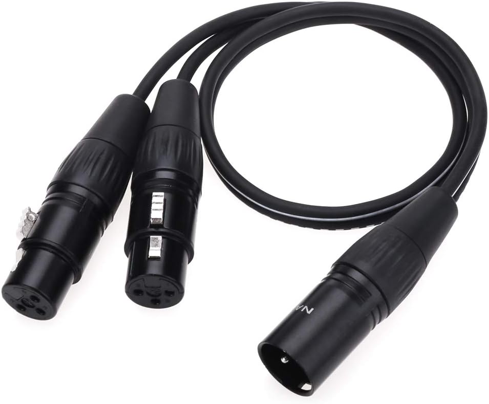 XLR Splitter Cable, NANYI- Microphone cable xlr to xlr Patch Cables, 3-Pin XLR Male to Dual XLR Female Y Cable Adaptor mic cable DMX Cable Patch Cords with Oxygen-Free Copper, (0.5 Meters /1.6Feet) - Image 3