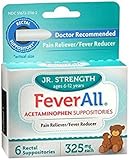 FeverAll Acetaminophen Suppositories, Jr Strength Ages 6-12 Years 6 ea