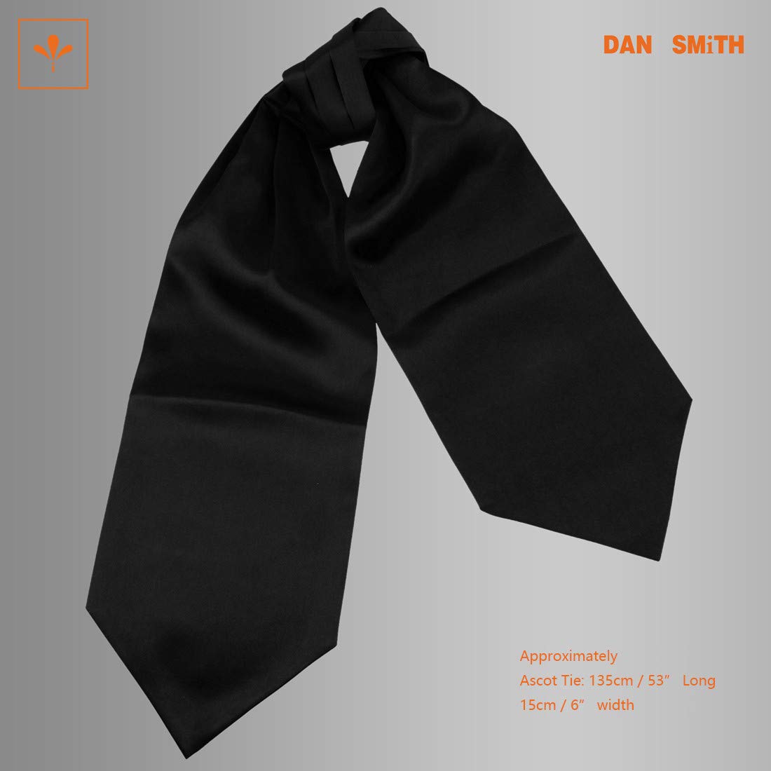 Dan Smith Plain Mens Fashion Cravat Microfiber Wedding Ascot Tie Extra Long Size 53 Inches