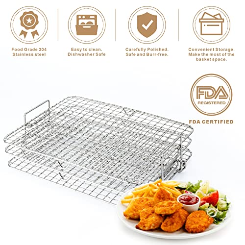 Air Fryer Rack for Ninja Foodi Grill XL Air Fryer, CODOGOY MultiLayer Dehydrator Rack Toast