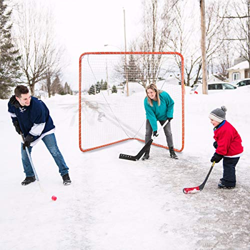 image for Goplus Lacrosse Goal, 6' x 6' Practice Lacrosse Goal and Net for Indoo