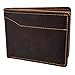 Hanks Belts Deluxe Bison Bifold Wallet With ID Window - Rich Brown