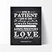 Ocean Drop Photography Corinthians 13;4-8 Love is Patient Quote Chalkboard Sign, Perfect Wedding or Anniversary Gift (8x10)