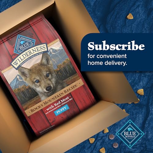 BLUE BUFFALO WILDERNESS ROCKY MOUNTAIN RECIPE HIGH-PROTEIN DRY PUPPY FOOD WITH DHA, MADE IN THE USA WITH NATURAL INGREDIENTS PLUS WHOLESOME GRAINS, RED MEAT, 4.5-LB. BAG