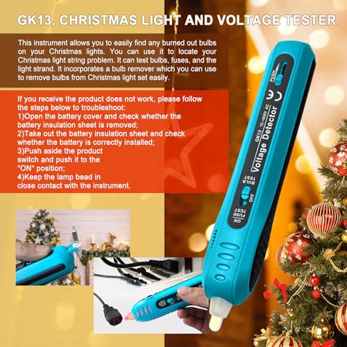allsun Christmas Light String Tester Non Contact Voltage Finder Meter