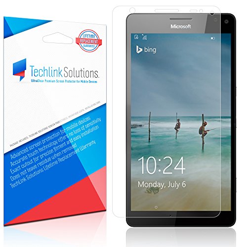 Microsoft Lumia 950 XL Screen Protector (6-Pack), TechLink Solutions UltraClear - Premium HD Crystal Clear Shield /Anti-Bubble & Anti-Fingerprint PET Film with Lifetime Warranty