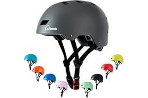 APUSALE Bike Skateboard Helmet, Adjustable and Multi-Sport for Skate Scooter, 3 Sizes for Adult Youth Kids Toddler