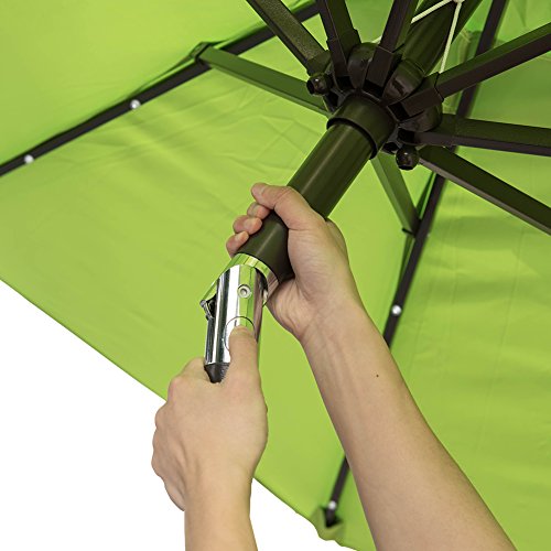 Sundale Outdoor 7 Ft Solar Powered 24 Led Lighted Patio Umbrella Table Market Umbrella With Crank