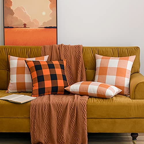 MIULEE Fall Decorative Classic Retro Checkers Plaids Throw Pillow Cover