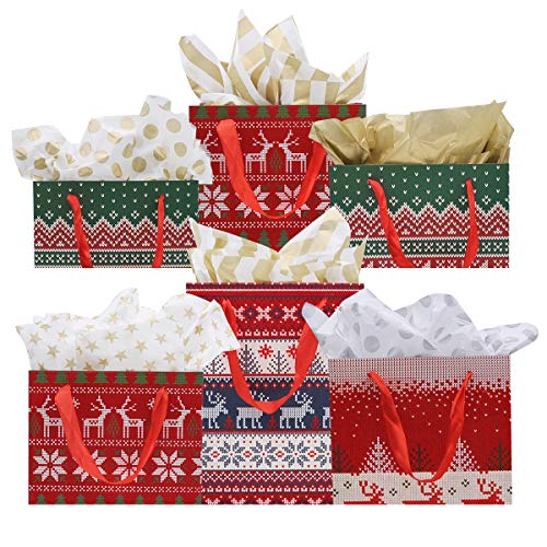 JOYIN 150 Piece Christmas Metallic Silver and Gold Tissue Paper Assortment (20" x 20" inches) Holiday Gold Gift Wrapping for Party Favors Goody Bags, Xmas Presents Wrapping Stocking Stuffers