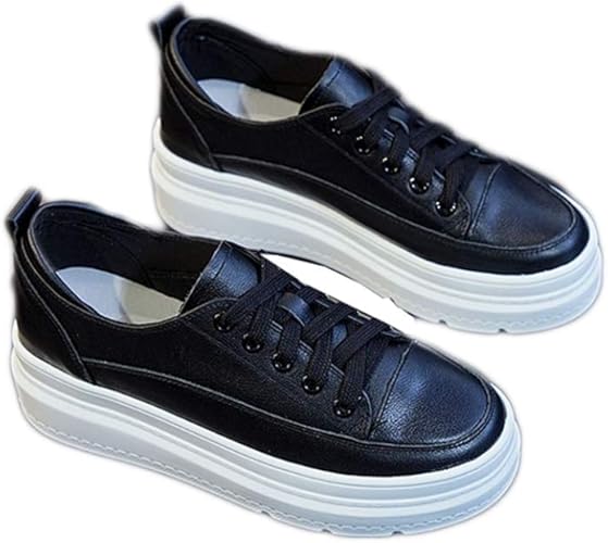 Amazon Co Jp Kanna スニーカー レディース 厚底 ローカット カジュアル 小さいサイズ シンプル レースアップ レザー 編み上げ レースアップ 軽量 軽量 コスプレ 通気性 レースアップ カジュアルシューズ レースアップシューズ シューズ バッグ