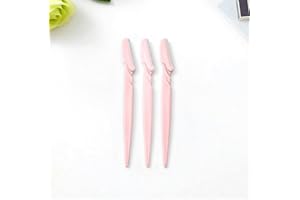 Women's Stainless Steel Eyebrow Razors, Unscented Precision Hair Removal Tools for Face & Body (3,Translucent Pink)
