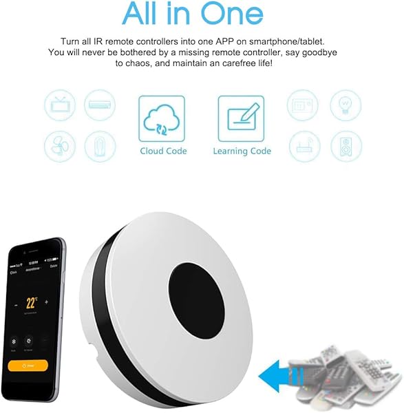 OWSOO WiFi IR Remoto IR Control Hub Wi Fi2 4Ghz Habilitado Infrarrojo Universal Control Remoto Inteligente para Aire Acondicionado TV Usando App Tuya Smart Life Compatible con Alexa Google Home