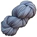 Living Dreams Super Zippy; Super Bulky Wool Roving Yarn for Knitting, Crochet, Weaving, Rug Making; USA Hand Dyed, 4 Ounce 60 Yards, Silver
