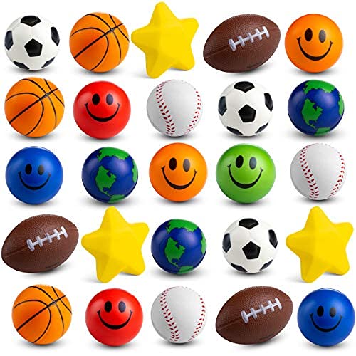 Bulk Mini Stress Balls (25 Pack) 23 Inch Soft Squeezable Sensory