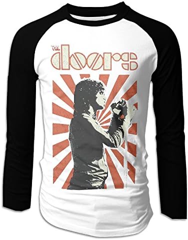 Mens The Doors Rock Band Jim Jumbo 3/4 Sleeve Plain Raglan Tshirts Baseball Funny Tops