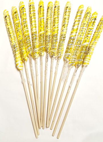 18 inch Twist Twirly Unicorn Lollipops 12 units 3oz Yellow and White